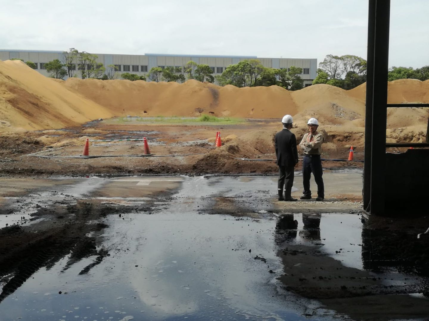 日本木塘渣脫水現場