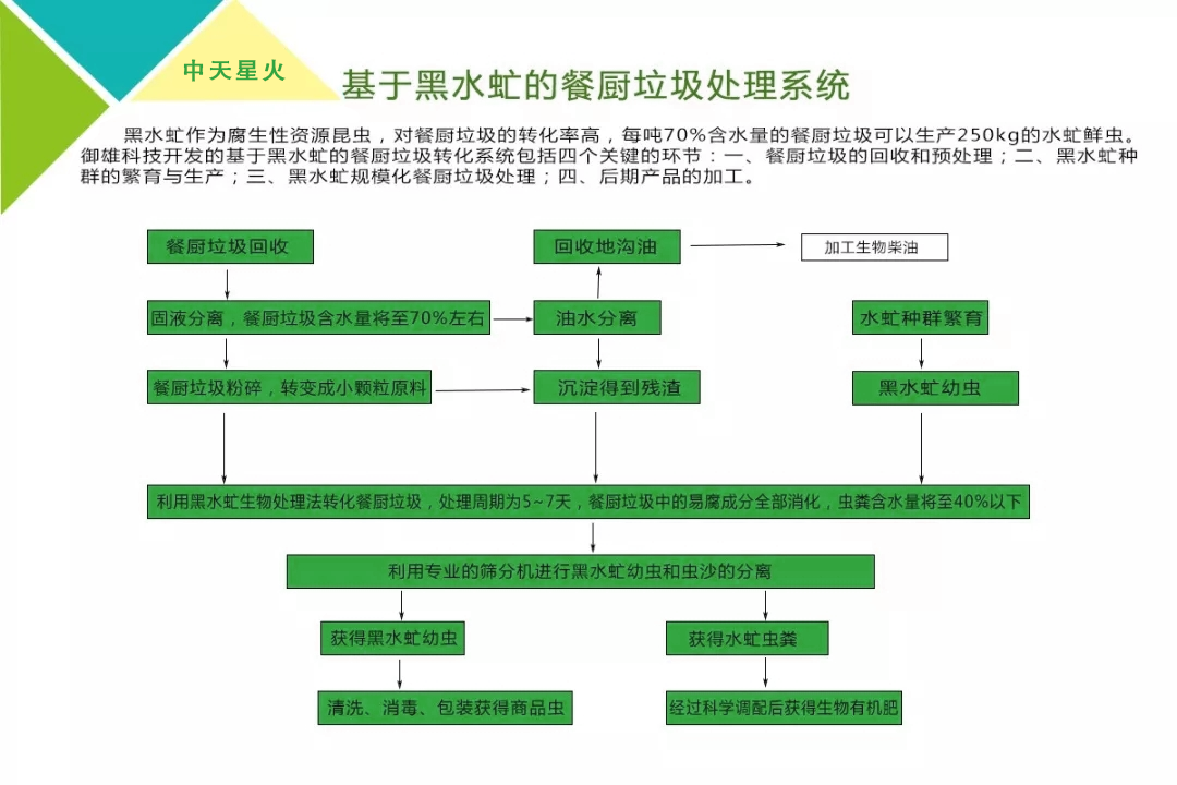 黑水虻處理餐廚垃圾（jī）處理設備及工藝流程圖